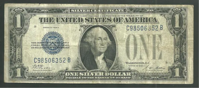 United States 1 Dollar 1928A FR 1601 Funnyback Silver Certificate US Paper Money