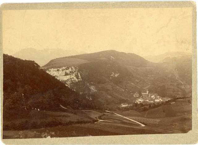 CABINET PHOTO c1900 - a village in the heart of a mountain valley to identify