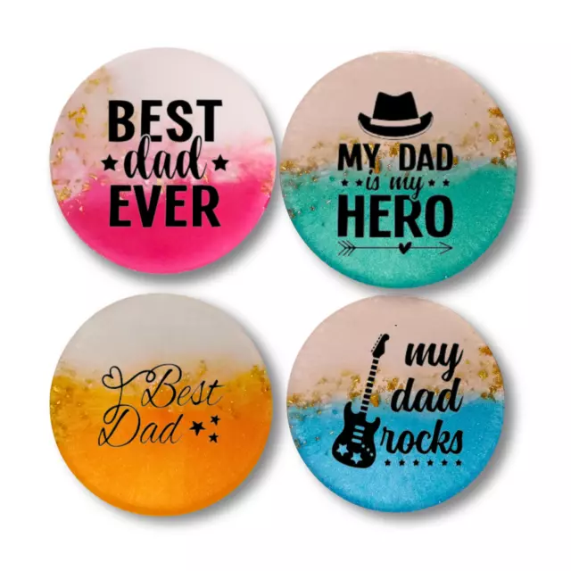 Handmade Dad Resin Magnets, Totty Father's Day Gift, Cool Magnet Best Dad Ever