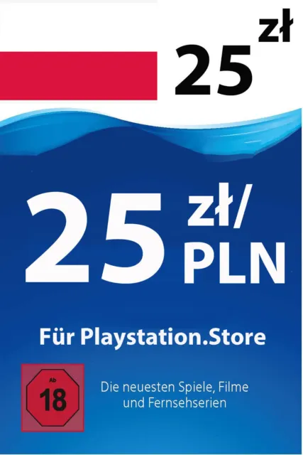 PSN Card 25 PLN - PlayStation PS5/PS4/PS3 Guthaben Digital Code - Nur Polen/PL