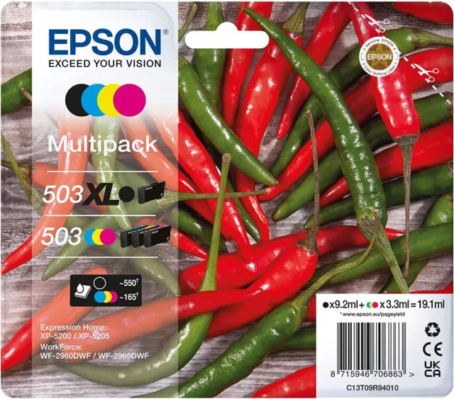 CARTOUCHE EPSON 503XL Piments Compatible Noir x 1 C13T09Q14010 - NOPAN-INK  EUR 8,98 - PicClick FR