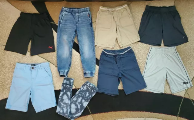 Lot of 8 Boys Shorts, Jean Joggers,Sleepwear Puma/Old Navy/H&M Size 7-8 y.o.