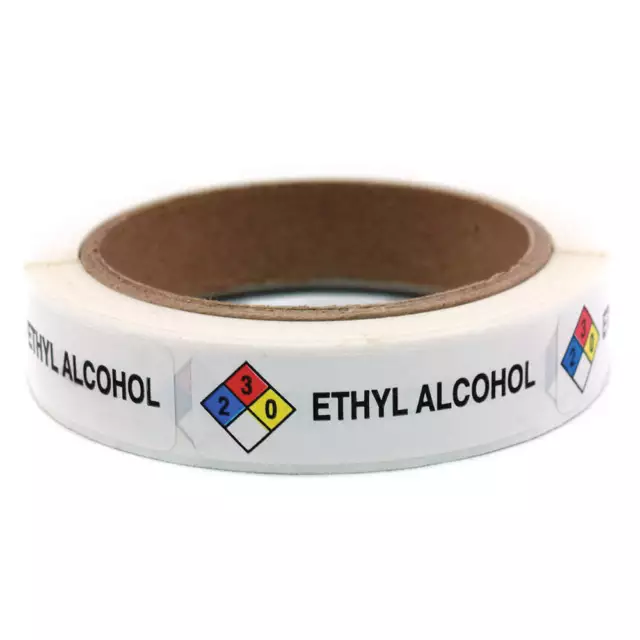 ROLL PRODUCTS 141546 Ethyl Alcohol Labels,Roll,PK250