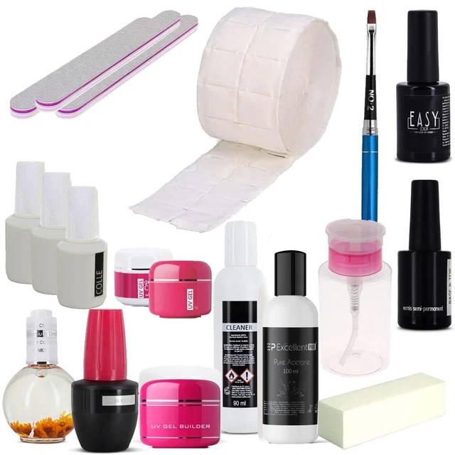 Kit Solant Mini Pocket - Dégraissant, Acétone Et Carrés Pour Ongles Gel UV Et Faux Ongles