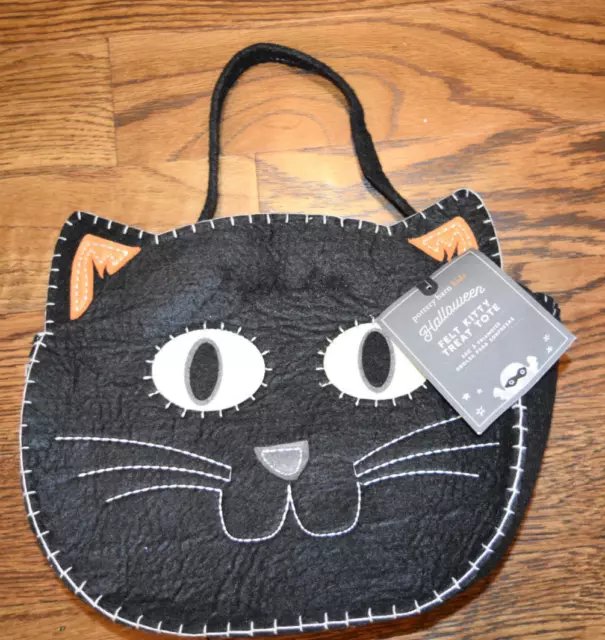 Pottery Barn Kids Glow-in-the-Dark Kitty Felt Treat Bag Halloween Name Removed