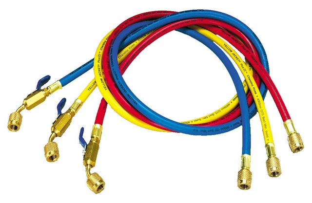 Yellow Jacket 3-Pak R410A 60 Hoses C/W Ball Valves