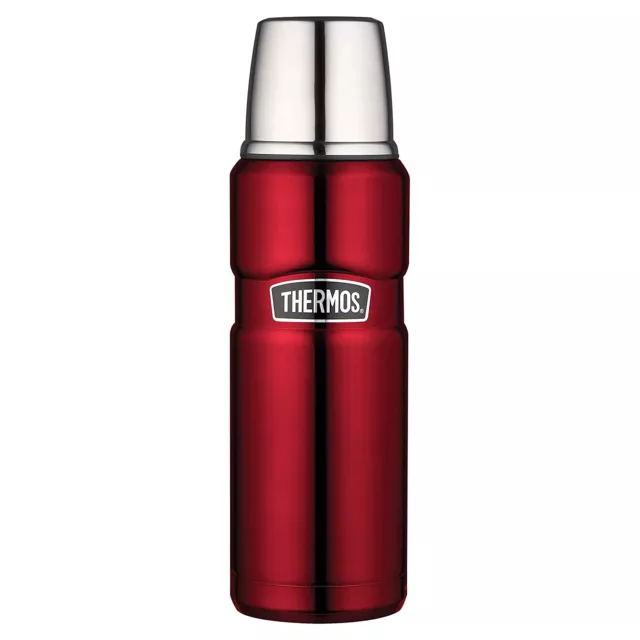 THERMOS Stainless King 16oz 470ml Vacuum Insulated Beverage Bottle Flask Red!