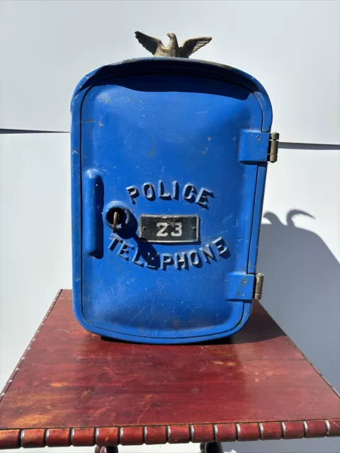 VINTAGE POLICE EMERGENCY TELEPHONE CALL BOX  Similar To Gamewell