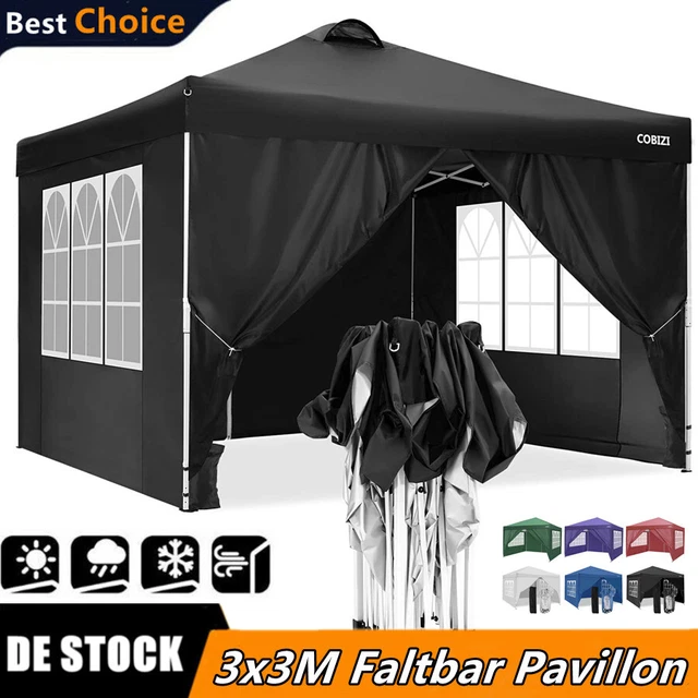 Falt Pavillon Partyzelt WASSERDICHT Pavillion Gartenzelt Dachmaß 3x3 m oder 01