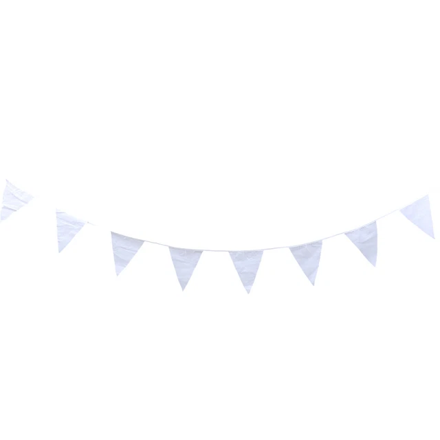 Bannière Fanion Saint-Patrick 10m - 36 Drapeaux Triangle Guirlande Irlandaise Blanc Et Orange - Décoration Fête
