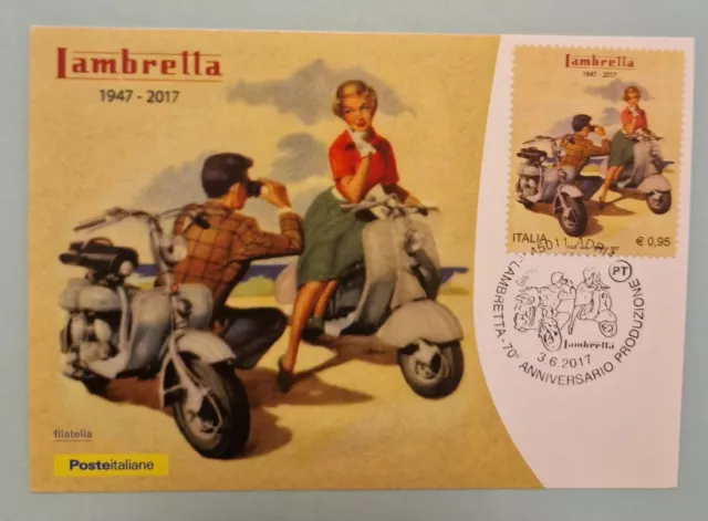 Cartolina Filatelica Nuova Italia 2017. Lambretta.