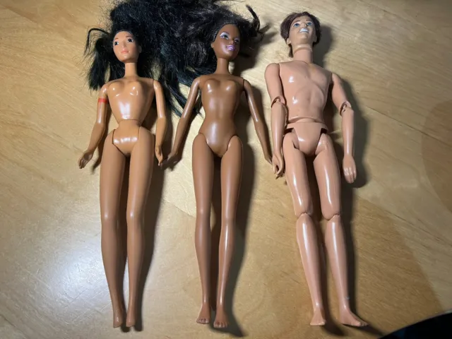 3 X Mattel Dolls - Spares Repair - Barbie, Pocahontas, Ken, Cindy, Sindy