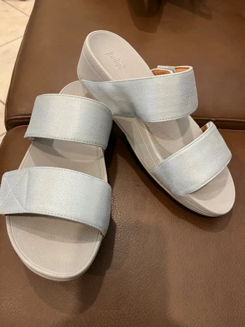 Preowned Fitflop Light Blue Sz 37  Two Strap Adjustable