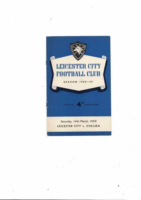 1958/59 Leicester City v Chelsea Football Programme