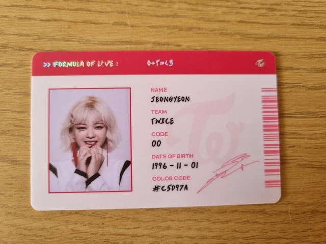 TWICE FORMULA OF Love Tzuyu Scientist Id Photocard Kpop Official £4.49