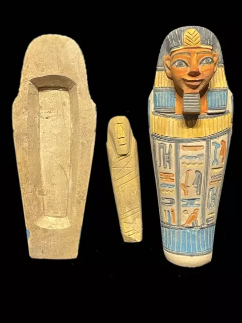BEAUTIFUL ANCIENT EGYPTIAN  USHABTI SHABTI  SARCOPHAGUS- 664 - 332bc (1)