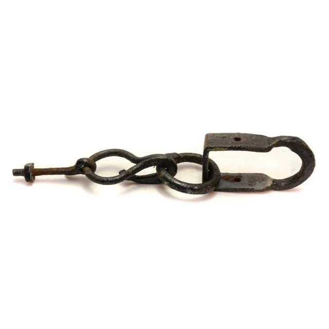 Antique Hand Forged Iron Hardware Barn Farm Accessory Large Hook Bolt