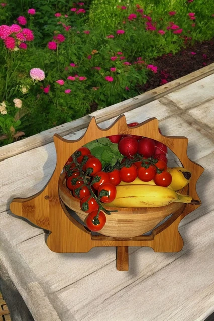 Panier Pliant Ananas Bambou,Belle 30 X 30 cm de Meubles en Bambou Bois Bol Rond 3D Corbeille Fruits à Dekoschale Pliable Légume Fruits,Idéal Également comme dessous Plats pour Pots,Poêles Etc. par la