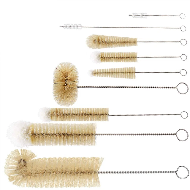 9 Pieces Bottle Brush Set, Long Handle Bottle Cleaner for Washing Na...