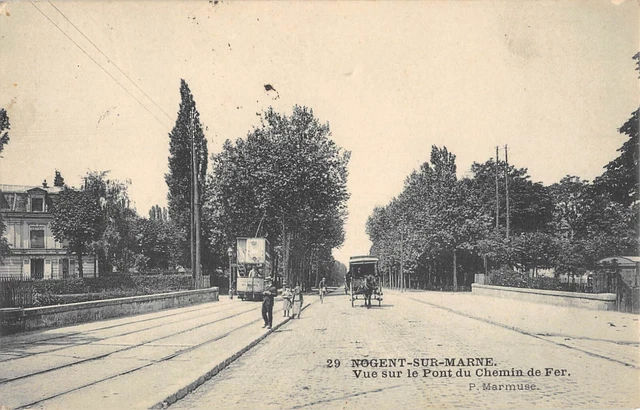 Cpa 94 Nogent Sur Marne Vue Sur Le Pont Du Chemin De Fer (Tramway