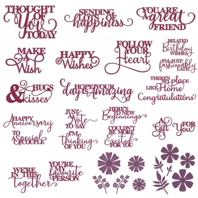 Warm Greeting Words Metal Cutting Dies Embossing Card Stencils Diy Scrapbooking