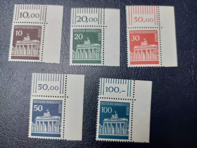 Berlin MiNr. 286 - 290 komplett postfrisch tadellos Ecke  / Eckrand 2