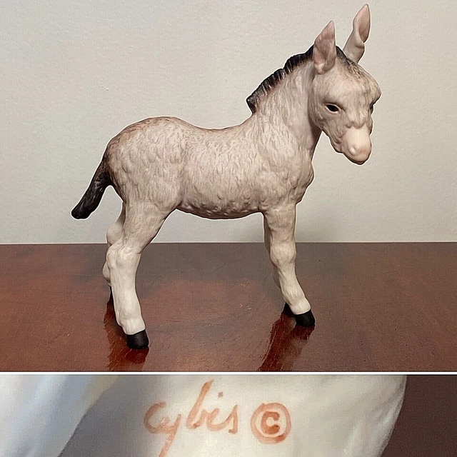 VINTAGE CYBIS &FITZGERALD& Gray Donkey/Burro Bisque Porcelain Figurine