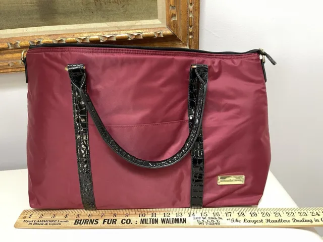 Samantha Brown large Travel Bag tote strap carry on 21”W burgandy red