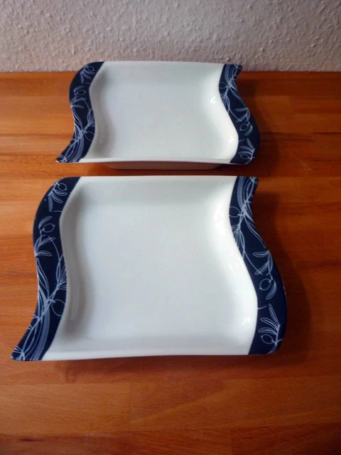 2 Speise Teller - Suppenteller - Speiseteller - Kuchenteller von Villa