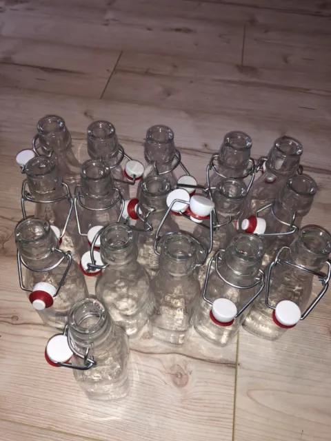 Bügelflasche Fläschchen 17 Stück  mit Schnaps Verschluss NEU