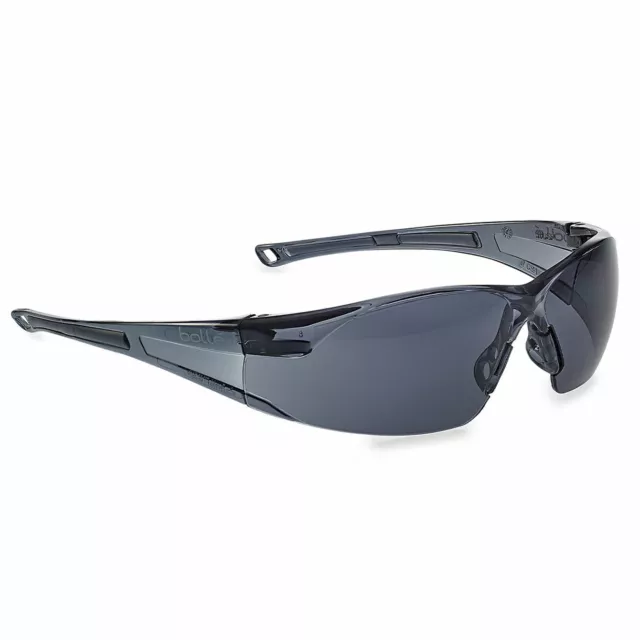 Bolle Rush Safety Glasses Grey Frame Smoke Anti-Fog Lens ANSI Z87.1+