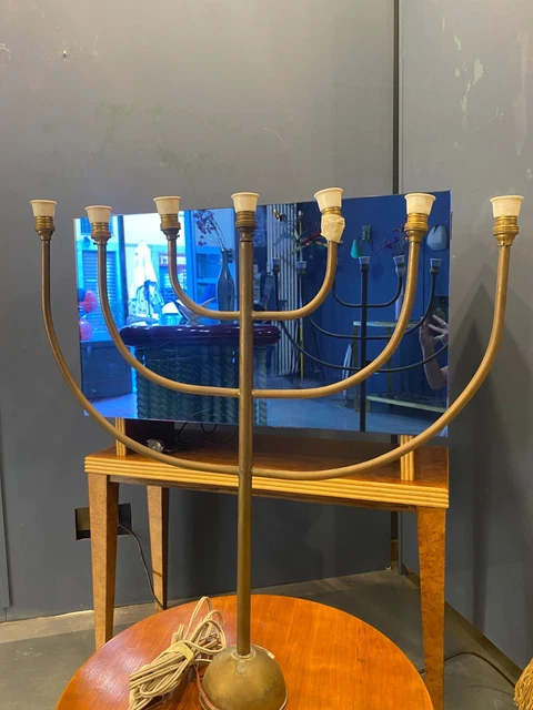 Menorah Candeliere Ebraico | 7 Rami | Altezza 27 Cm | Decorazione Judaica Per Feste | Simbolo Israele