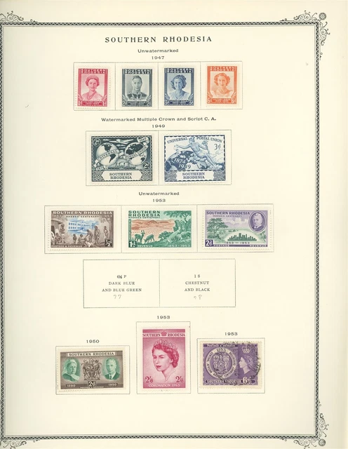 SOUTHERN RHODESIA Album Page Lot #138 - SEE SCAN - $$$