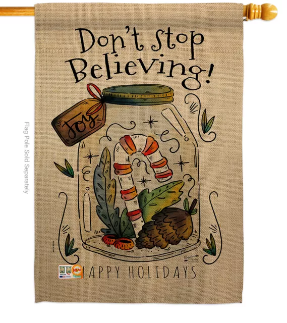 Don’T Stop Believing Winter Garden Flag Wonderland Christmas House Yard Banner 3