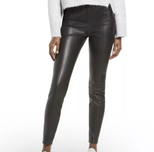 Blank NYC Womens The Bond Black Vegan Leather Pants 28 Skinny High Rise NWT