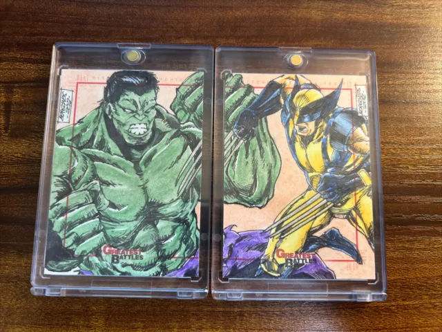 2012 Rittenhouse Marvel Greatest Battles Sketch Puzzle Wolverine Hulk 1/1 Set
