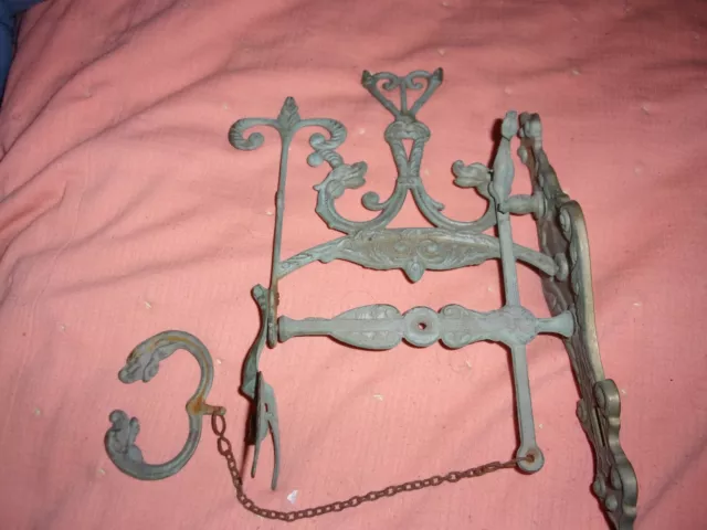 Vintage Cast Iron Decorative Wall Hanger with hook - Nice Patina