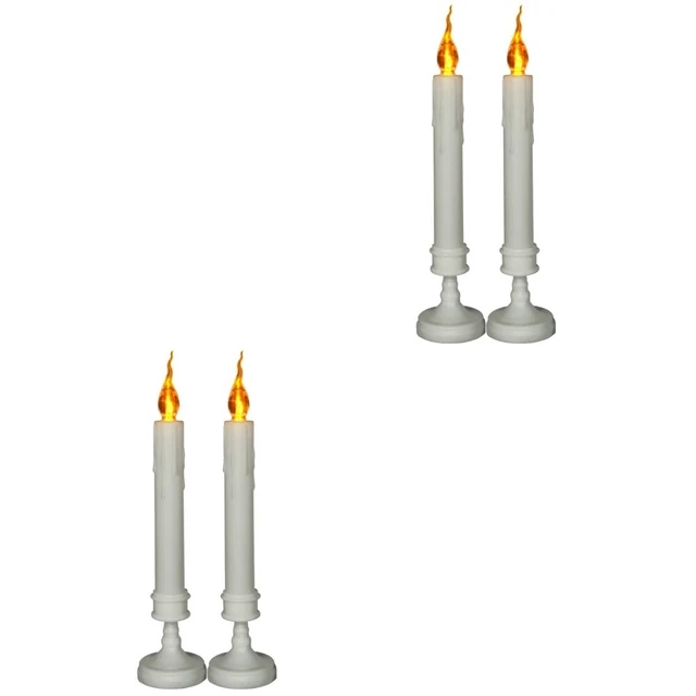 4 velas de plástico sin humo artificiales luminosas vela media LED
