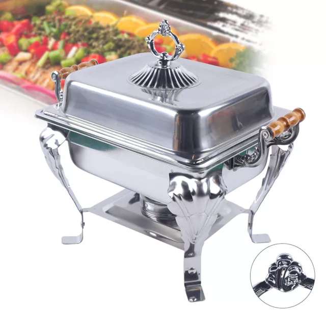 2PCS Stainless Steel Chafer Chafing Dish Sets Classic Party Catering Food Warmer