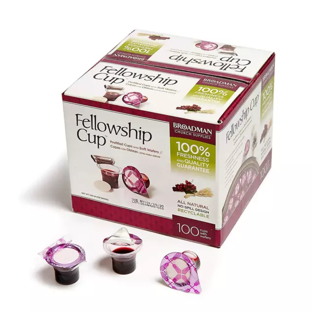 Broadman Church Supplies Pre-Filled Communion Fellowship Cup, 100 Count, Plastic