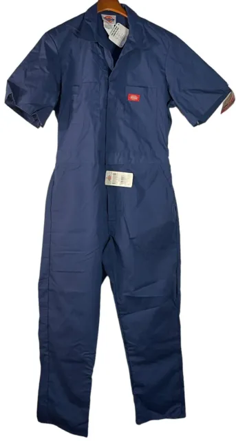 Dickies Mens Short Sleeve Workwear Coveralls Navy Size 40 Chest Regular Length
