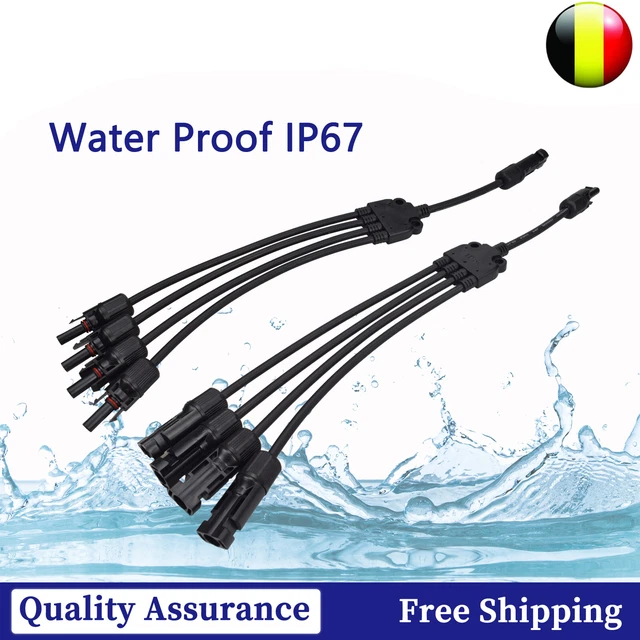 1 Paar Solarstecker Y-4 fach Kabel Verteiler Solarkabel Buchse Solarpanel