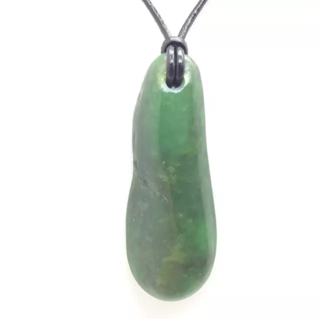 Siberian Jade Pebble Pendant Green Nephrite Jade Stone Necklace Siberia #59