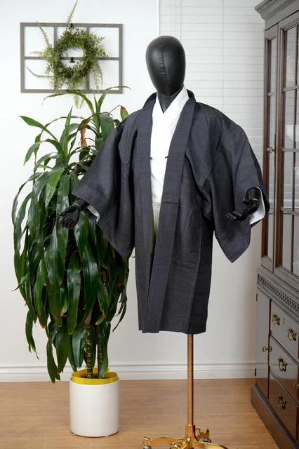 Dear Vanilla Japanese Silk Haori Jacket Men's Kimono Genuine Japan Vintage Mint