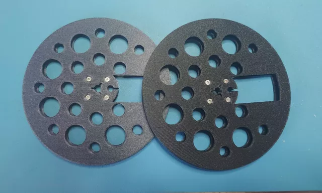 Reel to reel Tape spools (pair) 7" 3D printed (Plastic) in Black