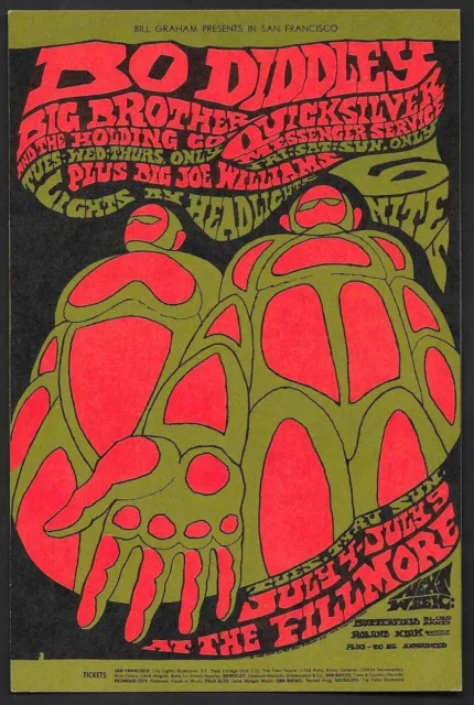 Big Brother and the Holding Company,  1967 Bill Graham Fillmore BG# 71 Postcard