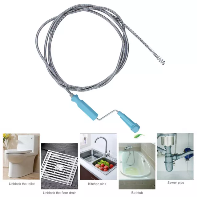 1.4-2.6M Drain Auger Cable Replacement Plumbing Snake Sink Clog Sewer Pipe Clean