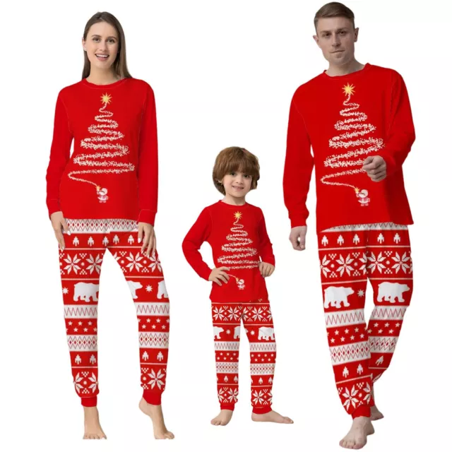 Family Christmas Matching Pajamas Sets Couples Sleepwear Holiday Nightgown Adult