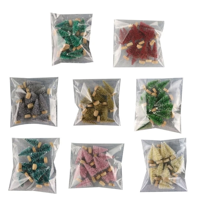 12pcs Artificial Miniature Christmas Tree Mini DIY Handicraft Crafts Model