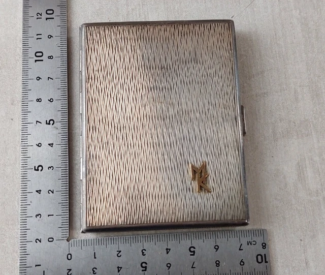 ANCIEN PORTE / étui à cigarette, monogramme MK, en argent massif EUR 69,99 - PicClick FR